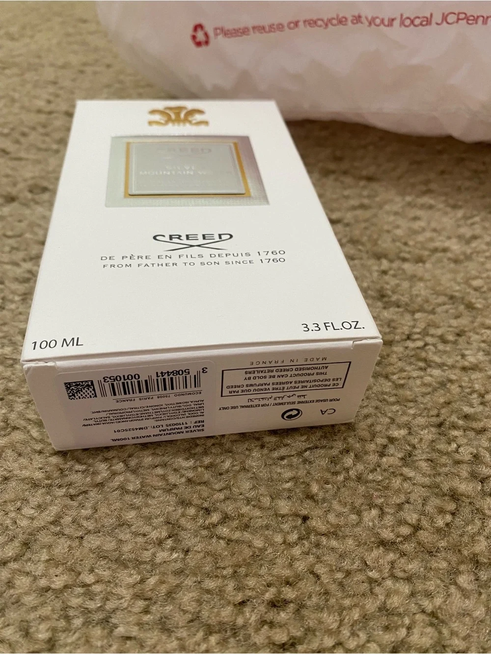 Creed Silver Mountain Water White & Gold Box